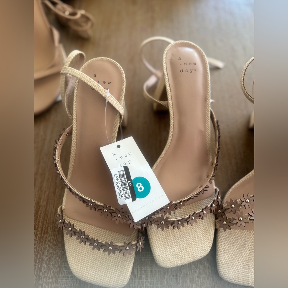 NWT a new day women’s shoes mirabel strappy heels - Picture 7 of 11